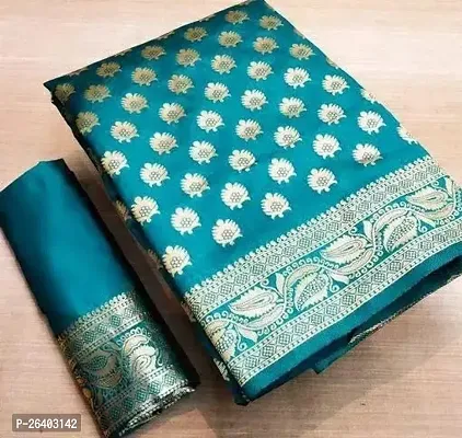 Beautiful Art Silk  Saree with Blouse piece For Women-thumb0