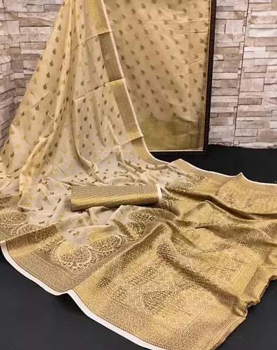 Beautiful Art Silk Saree with Blouse piece For Women