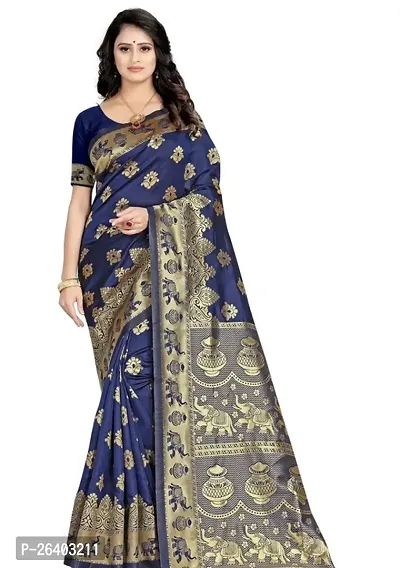 Beautiful Art Silk  Saree with Blouse piece For Women