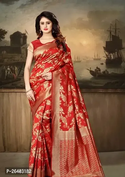 Beautiful Art Silk  Saree with Blouse piece For Women-thumb0