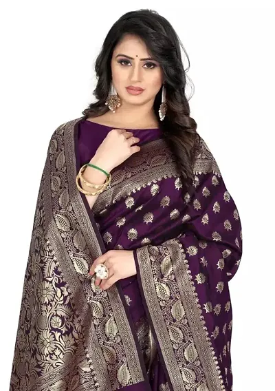 Beautiful Art Silk Saree with Blouse piece For Women