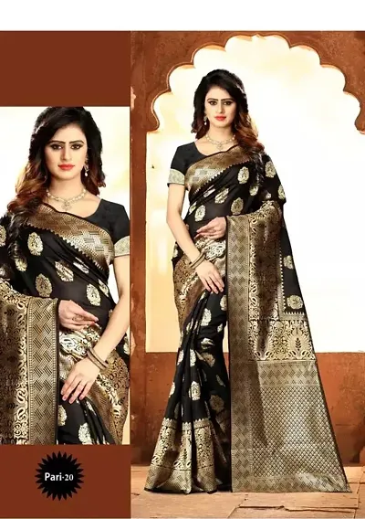 Beautiful Art Silk Saree with Blouse piece For Women