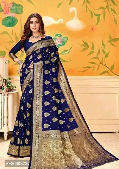 Beautiful Art Silk  Saree with Blouse piece For Women-thumb0