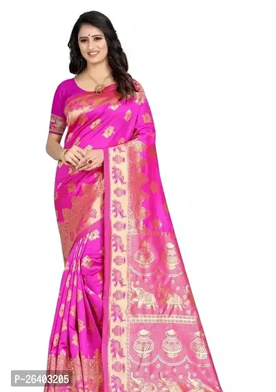 Beautiful Art Silk  Saree with Blouse piece For Women