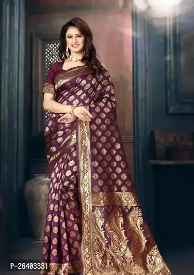 Beautiful Art Silk  Saree with Blouse piece For Women