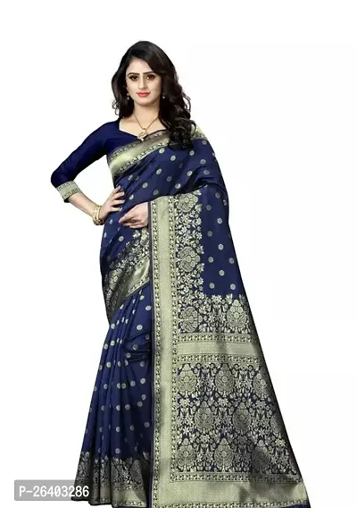 Beautiful Art Silk  Saree with Blouse piece For Women-thumb0