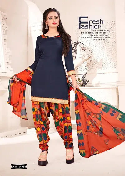 Stylish Crepe Printed Unstitched Suit