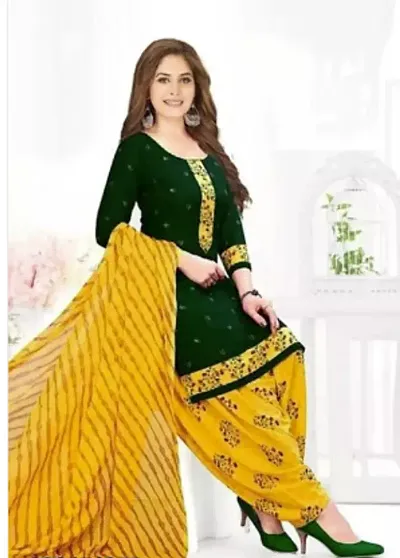 Best Selling Crepe Printed Dress Material with Dupatta