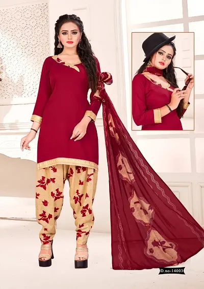 Stylish Crepe Printed Unstitched Suit