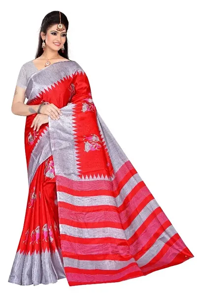 Stylish Khadi Silk Saree with Blouse piece For Women