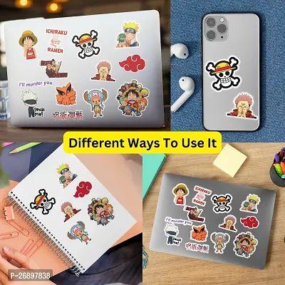 Pack of 45 Anime Stickers | Naruto Stickers | One Piece Stickers | Jujutsu Kaisen Stickers | Waterproof Vinyl Stickers for Laptop, Journal, Phone, Wall, Diary-thumb5