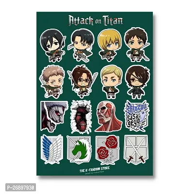 Pack of 45 Anime Stickers | Jujutsu Kaisen Stickers | Demon Slayer Stickers | Attack on Titan Stickers | Waterproof Vinyl Stickers for Laptop, Journal, Phone, Wall, Diary-thumb4