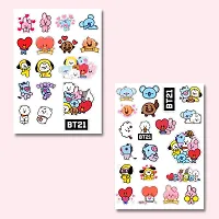 BTS Sticker Set (4 Sticker Sheets - 70 Total Stickers) | BT21 Stickers | BTS Stickers | BTS Journal Stickers | BTS Merch | K-Pop Merch | BTS Sticker Set-thumb2