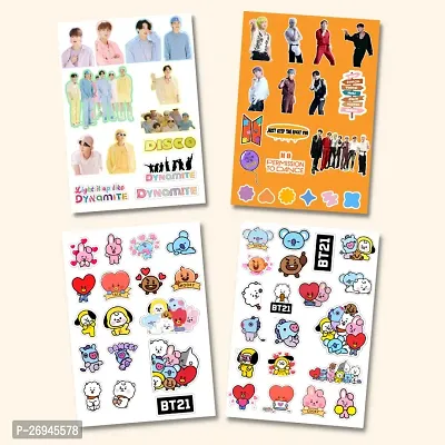 BTS - BT21 PTD_Dynamite Sticker Set (4 Sticker Sheets - 70Total Stickers) | BT21 Stickers | BTS Stickers | BTS Journal Stickers | BTS Merch | K-Pop Merch | BTS Sticker Set