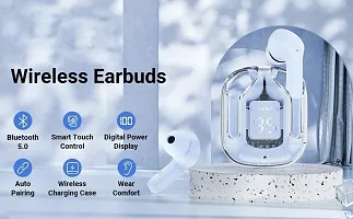 Ultrapods TWS Wireless Bluetooth in Ear Earbuds Transparent Design with Digital Display, HiFi Stereo Gaming Headphones Headset with Built-in Mic-thumb4
