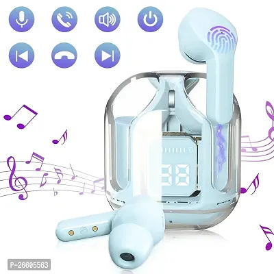 Latest Transparent Ultra -pods Earbuds 8D Stereo Audio, 15 Hours Playtime With Carry Case Bluetooth Gaming Headset (Multicolor, True Wireless)-thumb0
