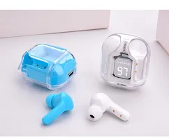 Latest Transparent Ultra -pods Earbuds 8D Stereo Audio, 15 Hours Playtime With Carry Case Bluetooth-thumb1