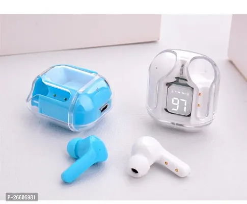 Latest Transparent Ultra -pods Earbuds 8D Stereo Audio, 15 Hours Playtime With Carry Case Bluetooth-thumb2