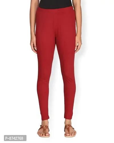 Classy Cotton Maroon Ankle Length Leggings-thumb0