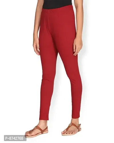 Classy Cotton Maroon Ankle Length Leggings-thumb2