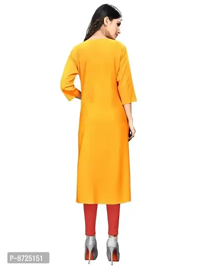 Womens Crepe Yellow Color Digital Print Straight Kurta-thumb3