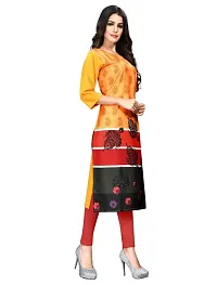 Womens Crepe Yellow Color Digital Print Straight Kurta-thumb3