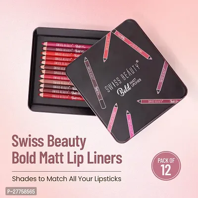 Swiss Beauty Bold Matt Lip Liner- Set of 12-thumb0