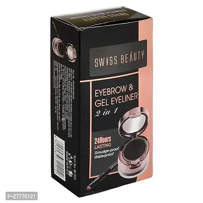 Swiss Beauty 2 in 1 Eyebrow and Eyeliner with Brush- Waterproof, Smudge proof  24 hours Lasting-thumb0