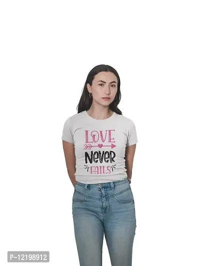 Shoppingara Love Never Fails Printed White T-Shirts-thumb0