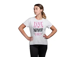 Shoppingara Love Never Fails Printed White T-Shirts-thumb3