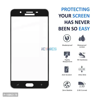 ICYNICS 11D Tempered Glass for Samsung J7 Prime HD Clear, Bubble-Free, Anti-Scratch with Edge to Edge Full Screen Coverage  Easy Installation (Black, Pack of 1)-thumb2