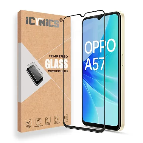 ICYNICS 11D Tempered Glass for Oppo A57 HD Clear, Bubble-Free, Anti-Scratch with Edge to Edge Full Screen Coverage & Easy Installation (Pack of 1)