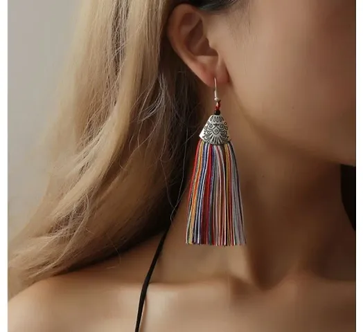 Stylish Silk Thread Tassel Earring for Women