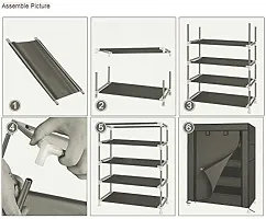 5 Shelves Black Shoe Rack-thumb4