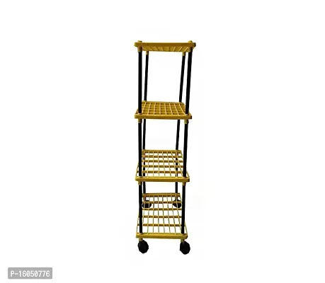 Kitchen Rack 4L Yellow with wheels-thumb3