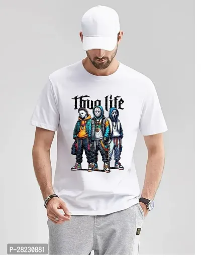 Stylish Polyester Printed  T-Shirts For Men-thumb0