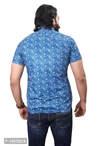 HASHTAG FASHION Men's Casual Stylish Shirt (Sky Blue  White); Size:- XX-Large - HAGFO_D06-BLU-thumb4