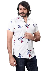 HASHTAG FASHION Men's Casual Stylish Shirt (White  Blue); Size:- Medium - HAGFO_D07-WHT-thumb1