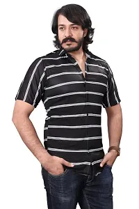 HASHTAG FASHION Men's Casual Stylish Shirt (Black  White); Size:- Large - HAGFO_D14-BLC-thumb2