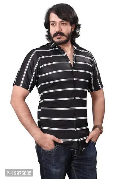 HASHTAG FASHION Men's Casual Stylish Shirt (Black  White); Size:- Large - HAGFO_D14-BLC-thumb3