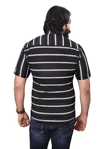 HASHTAG FASHION Men's Casual Stylish Shirt (Black  White); Size:- Large - HAGFO_D14-BLC-thumb3