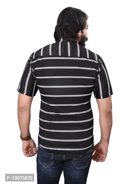 HASHTAG FASHION Men's Casual Stylish Shirt (Black  White); Size:- Large - HAGFO_D14-BLC-thumb4