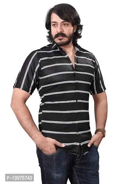 HASHTAG FASHION Men's Casual Stylish Shirt (Black  White); Size:- XX-Large - HAGFO_D14-BLC-thumb3