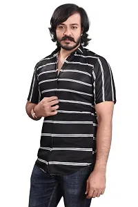 HASHTAG FASHION Men's Casual Stylish Shirt (Black  White); Size:- Large - HAGFO_D14-BLC-thumb1