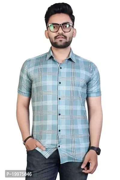 HASHTAG FASHION Men's Casual Stylish Shirt (Sky Blue  White); Size:- XX-Large - HAGFO_D02-SBLU