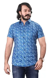 HASHTAG FASHION Men's Casual Stylish Shirt (Sky Blue  White); Size:- XX-Large - HAGFO_D06-BLU-thumb2