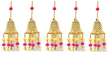 1 Pcs Happy Diwali Toran Hanging for Mandir Decoration along with 5 Pcs Golden Bell Toran Hanging for Diwali Decoration   Pack of 6 Items-thumb2