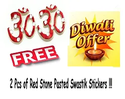 4 Pcs Handicrafted Outdor Entrance Toran for Main Gate Hanging for Shop Mandir Decoration   get free 2 Pcs of Stone Studed Om Stickers (Red)   Money Saver Pack of 6 Items-thumb2