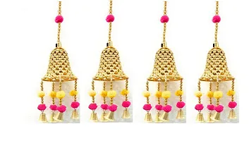 1 Pcs Happy Diwali Toran Hanging for Mandir Decoration along with 4 Pcs Golden Bell Toran Hanging for Diwali Decoration   Pack of 5 Items-thumb2