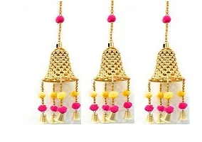 1 Pcs Happy Diwali Toran Hanging for Mandir Decoration along with 3 Pcs Golden Bell Toran Hanging for Diwali Decoration   Pack of 4 Items-thumb2